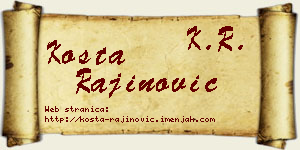 Kosta Rajinović vizit kartica
